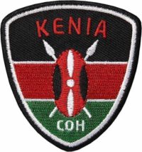 Kenia-Afrika-Wappen-Flagge Aufnäher von Club of Heroes.