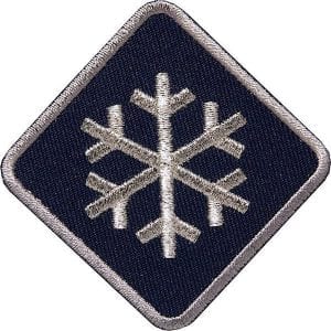 Schneeflocke-Winter-Wintersport Aufnäher von Club of Heroes. Marine