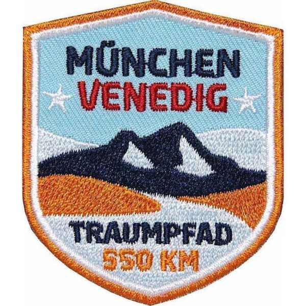 Traumpfad München-Venedig Alpencross, Transalp, Fernwanderweg, Trekking, Aufnäher, Patch, Patches, Flicken, Bügelbild