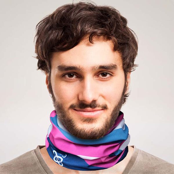 Dynamic Bandana 25 x 50 cm / Pink-Blau – Bild 5