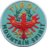 Tirol Adler Patch 65 mm, hochwertig gesticktes Abzeichen für Outdoor, Trekking, Reise, Mode, Sport. Patch zum Aufbügeln oder Aufnähen auf Kleidung, Taschen, Caps und Rucksack. Olive