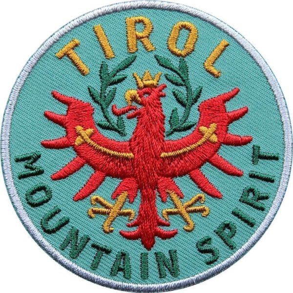 Tirol Adler Patch 65 mm, hochwertig gesticktes Abzeichen für Outdoor, Trekking, Reise, Mode, Sport. Patch zum Aufbügeln oder Aufnähen auf Kleidung, Taschen, Caps und Rucksack. Olive