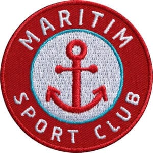Maritim Anker Patch in Rot. Hochwertig gesticktes Abzeichen mit Anker-Motiv. Für Segeln, Yachting, Wassersport sowie Reisen, Mode, Sport
