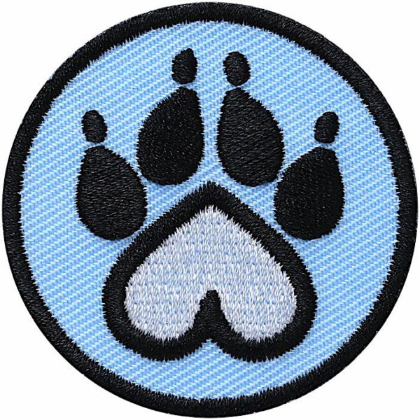 Hunde-Pfote / Patch 45 mm / Blau